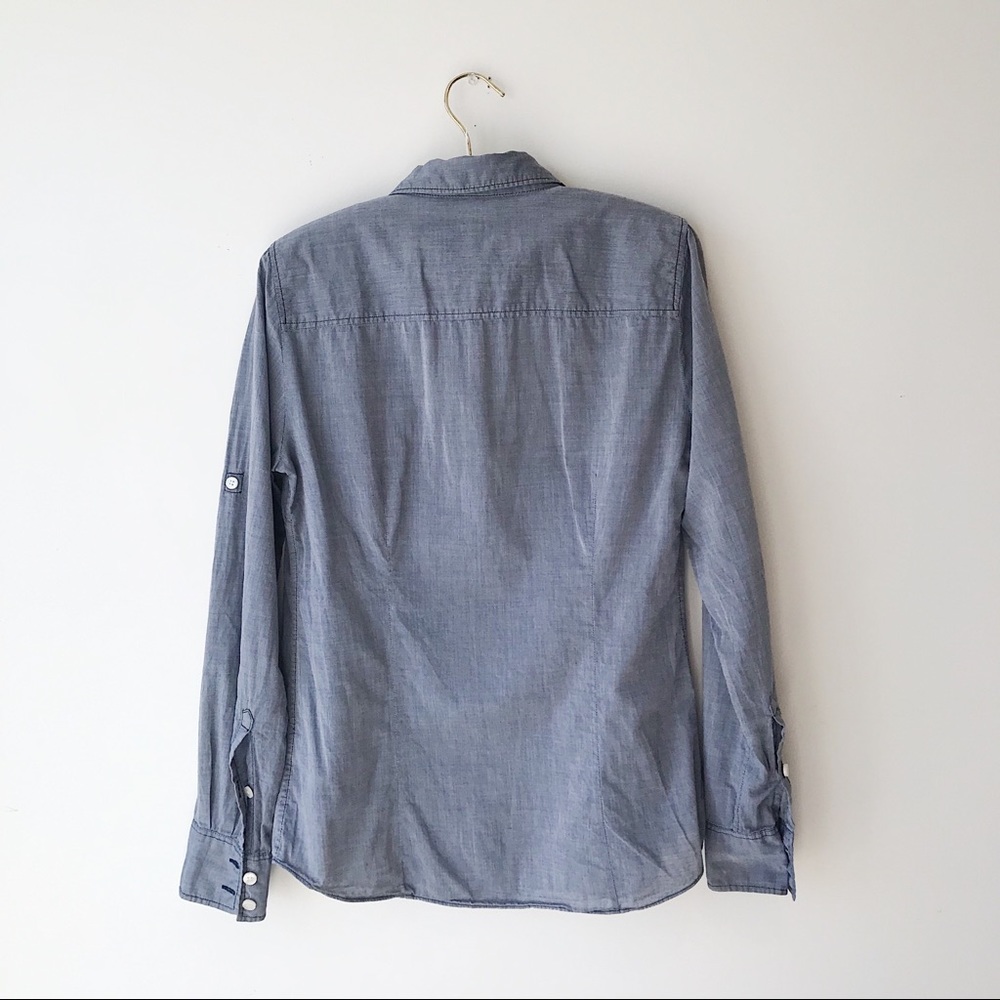 J. Crew factory chambray camp shirt  perfect shirt - Picture 4 of 8